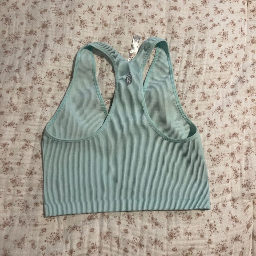 Mint Green Ribbed Women's Top - Picture 3 of 5